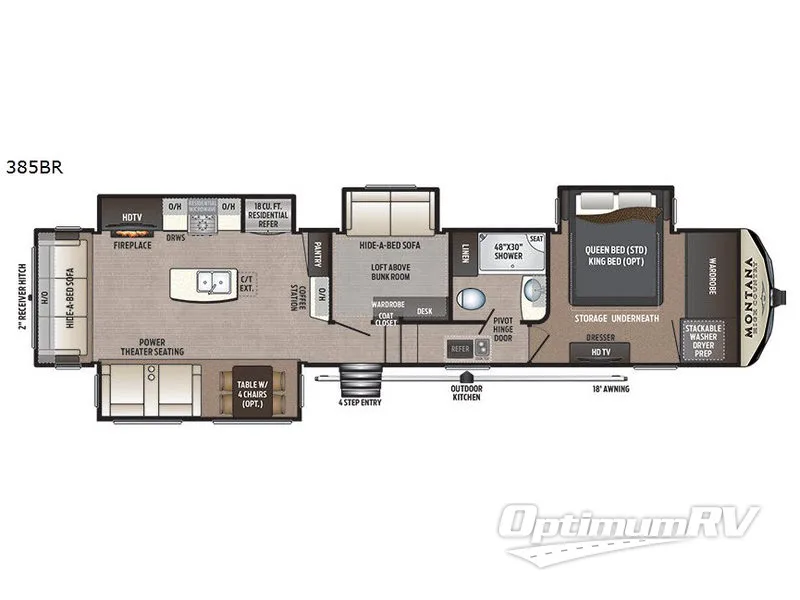 2018 Keystone Montana High Country 385BR Floorplan Photo