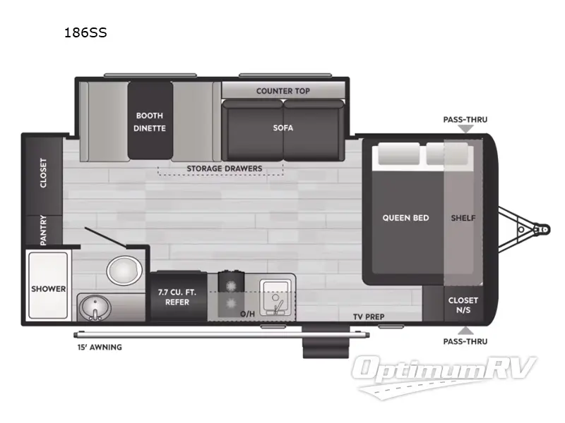 2024 Keystone Hideout Sport Single Axle 186SS Floorplan Photo