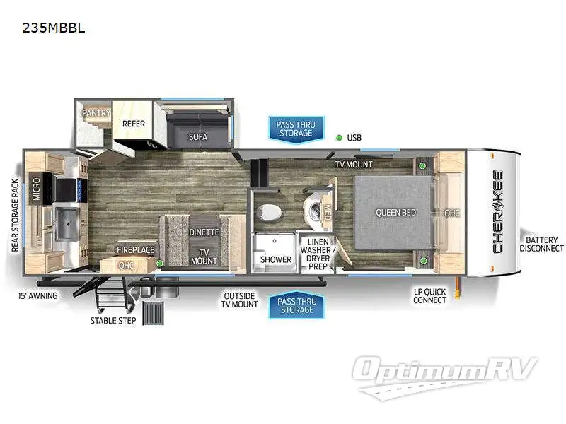 2024 Forest River Cherokee Black Label 235MBBL Floorplan Photo