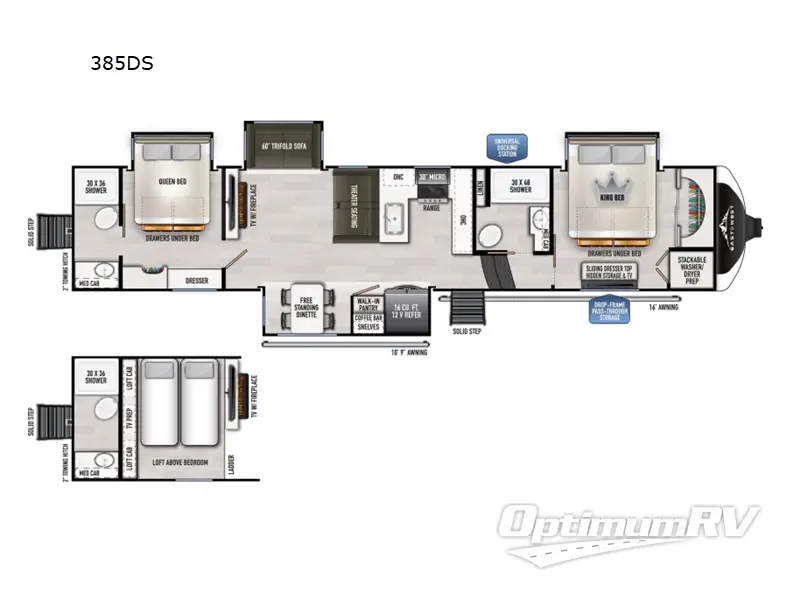 2027 East To West Ahara 385DS RV Floorplan Photo