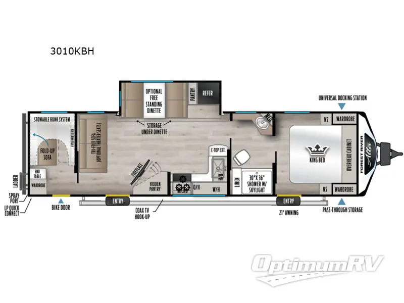 2026 East To West Alta 3010KBH RV Floorplan Photo