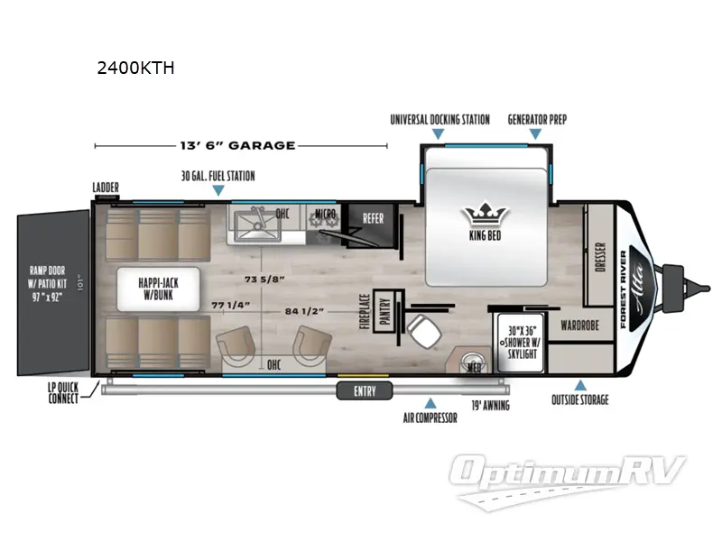 2026 East To West Alta 2400KTH Floorplan Photo