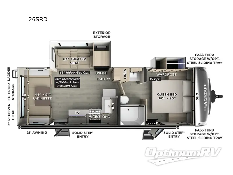 2026 Forest River Flagstaff Super Lite 26SRD Floorplan Photo