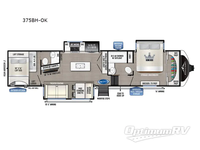 2023 East To West Tandara 375BH-OK Floorplan Photo