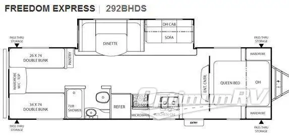 2010 Coachmen Freedom Express 292BHDS RV Floorplan Photo