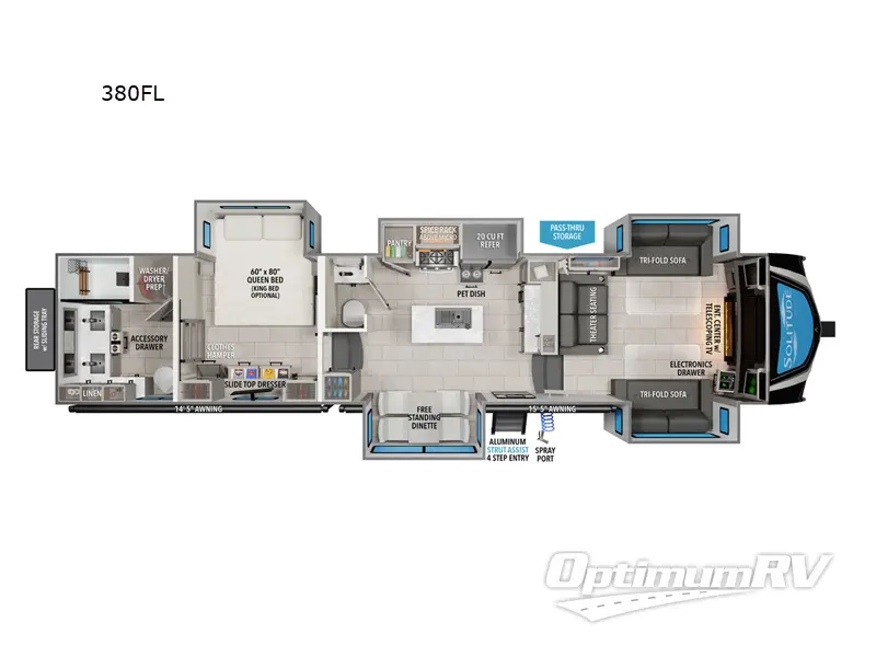 2026 Grand Design Solitude 380FL RV Floorplan Photo