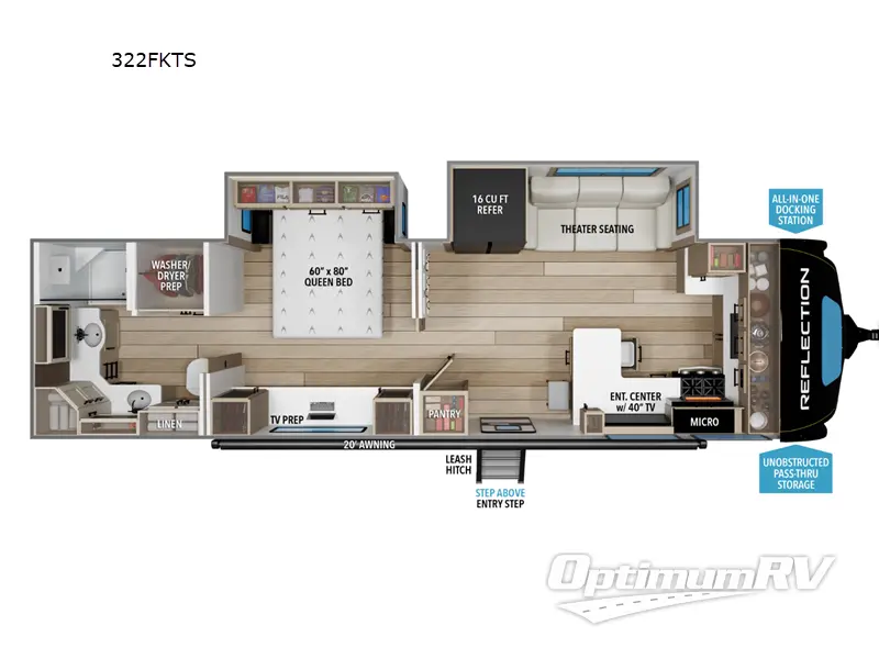 2026 Grand Design Reflection 322FKTS Floorplan Photo