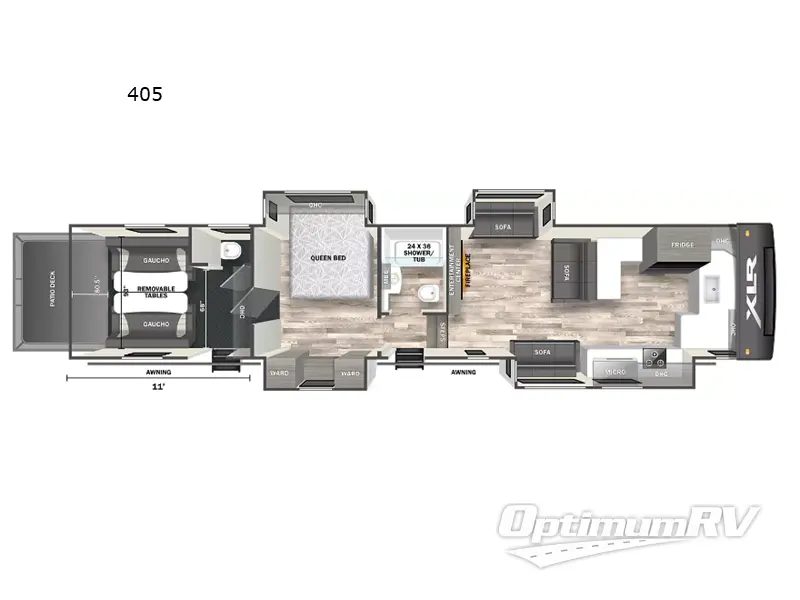 2023 Forest River XLR Nitro 405 RV Floorplan Photo