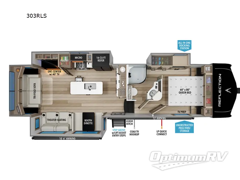2026 Grand Design Reflection 303RLS Floorplan Photo