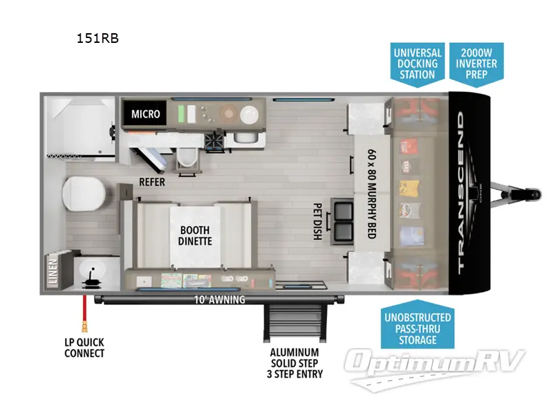 2025 Grand Design Transcend One 151RB Floorplan Photo