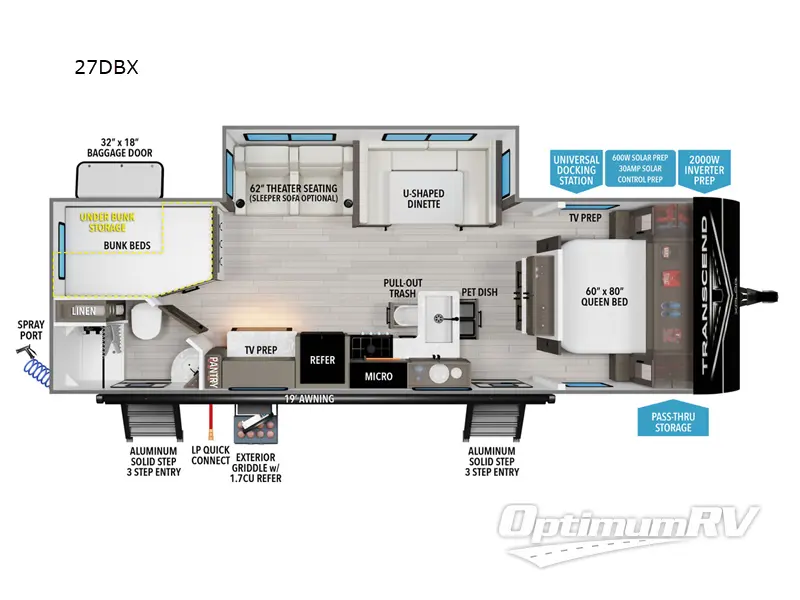2026 Grand Design Transcend Xplor 27DBX Floorplan Photo