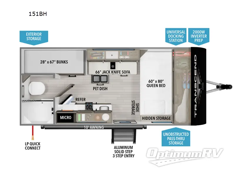 2025 Grand Design Transcend One 151BH Floorplan Photo