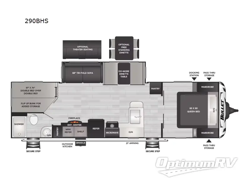 2024 Keystone Bullet 290BHS RV Floorplan Photo