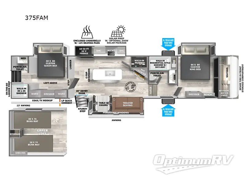 2025 Forest River Salem Hemisphere 375FAM RV Floorplan Photo