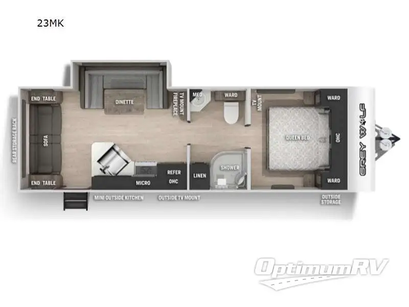 2021 Forest River Cherokee Grey Wolf 23MK Floorplan Photo