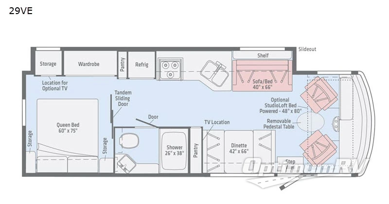 2019 Winnebago Vista 29VE Floorplan Photo