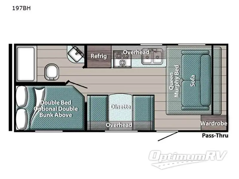 2022 Gulf Stream Kingsport Super Lite 197BH RV Floorplan Photo