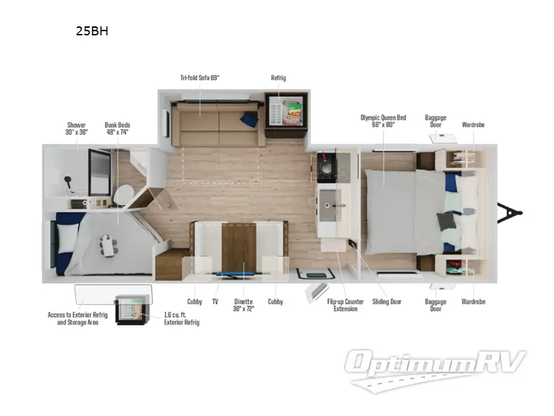 2027 Winnebago Access 25BH Floorplan Photo