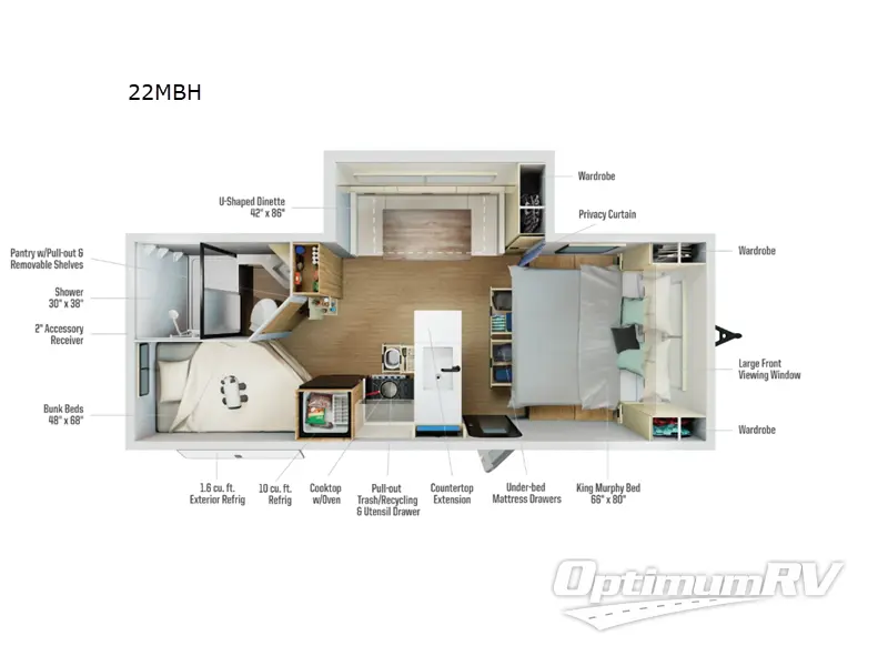 2026 Winnebago Thrive 22MBH RV Floorplan Photo