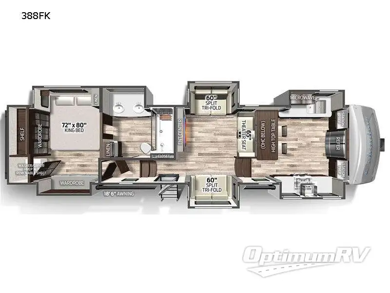 2022 Palomino Columbus 388FK RV Floorplan Photo