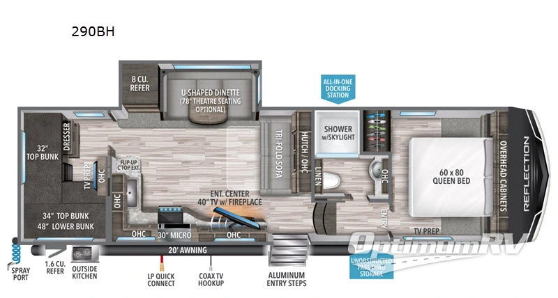 2021 Grand Design Reflection 150 Series 290BH Floorplan Photo