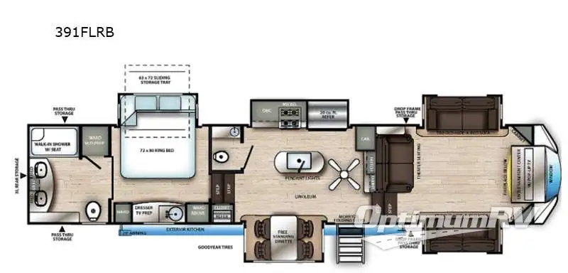 2021 Forest River Sandpiper 391FLRB RV Floorplan Photo