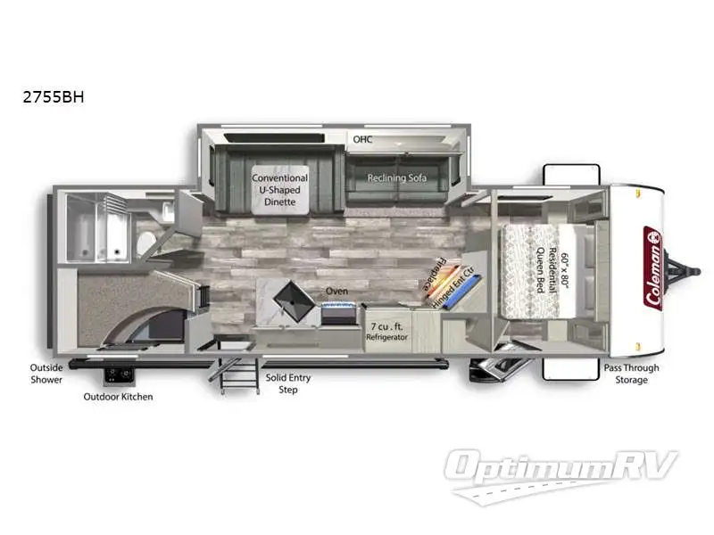 2023 Dutchmen Coleman Light 2755BH Floorplan Photo