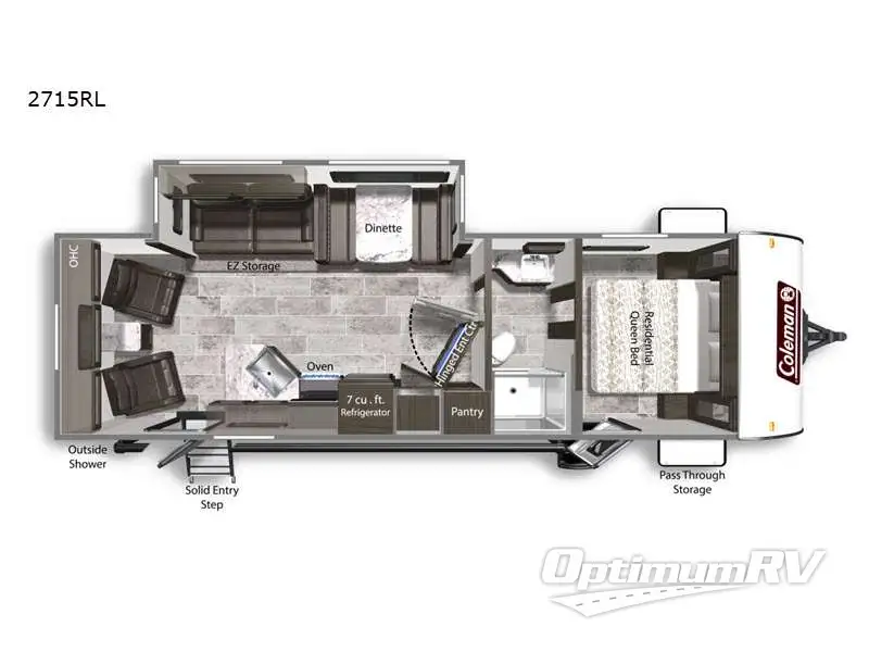 2021 Dutchmen Coleman Light 2715RL RV Floorplan Photo