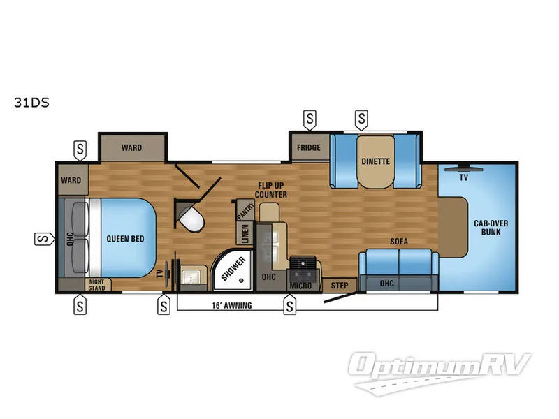 2017 Jayco Greyhawk 31DS Floorplan Photo