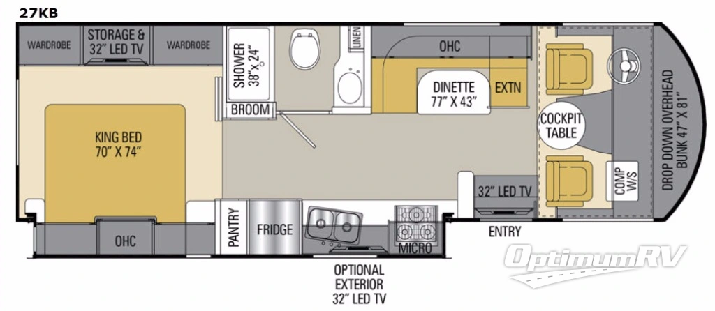 2017 Coachmen Pursuit 27 KB Floorplan Photo
