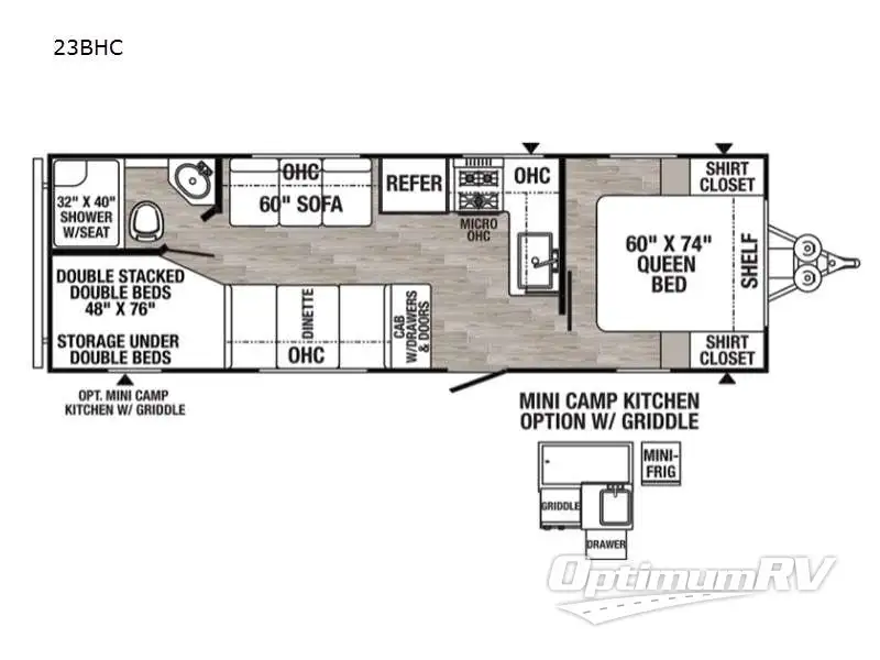 2022 Palomino Puma XLE Lite 23BHC Floorplan Photo
