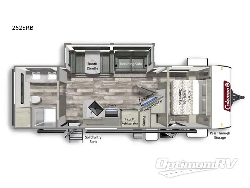2023 Dutchmen Coleman Light 2625RB RV Floorplan Photo