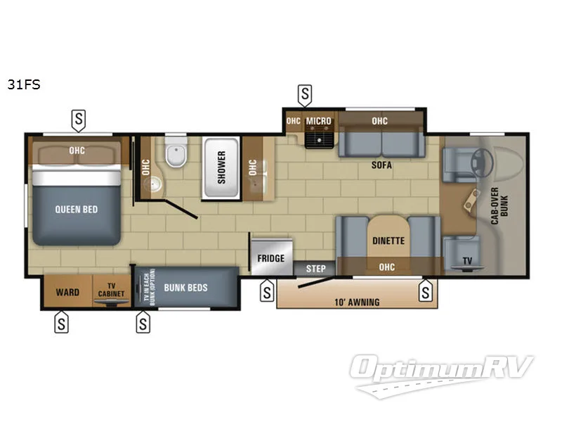 2018 Jayco Greyhawk 31FS RV Floorplan Photo