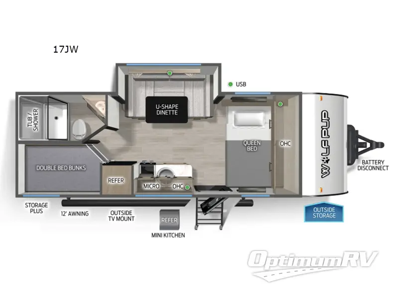 2027 Forest River Cherokee Wolf Pup 17JW Floorplan Photo