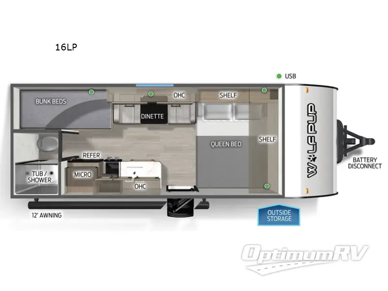 2027 Forest River Cherokee Wolf Pup 16LP Floorplan Photo