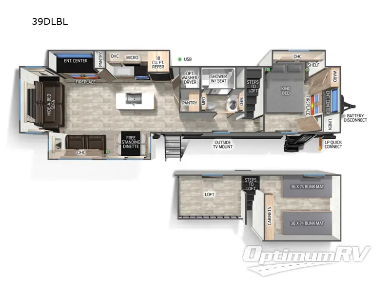 2025 Forest River Cherokee Black Label 39DLBL RV Floorplan Photo