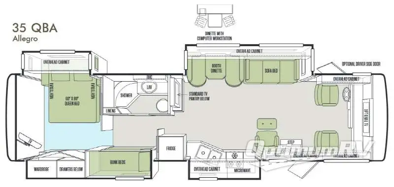 2014 Tiffin Allegro 35 QBA Floorplan Photo