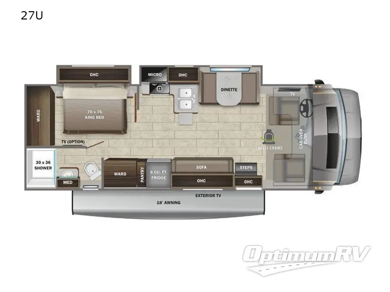 2022 Entegra Odyssey 27 U RV Floorplan Photo
