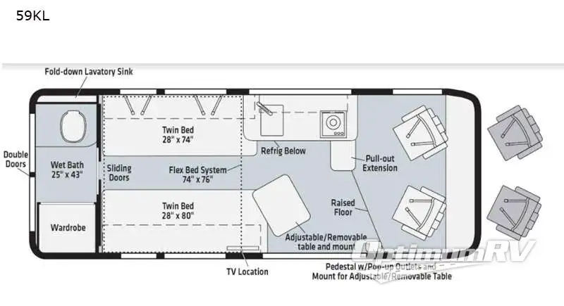 2022 Winnebago Travato 59KL RV Floorplan Photo