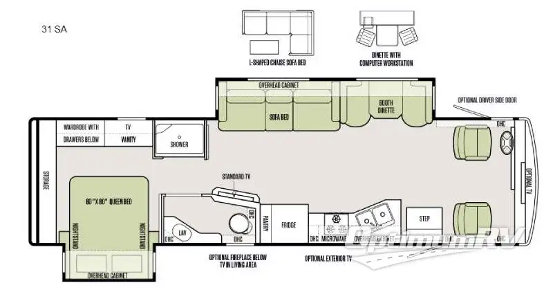 2016 Tiffin Allegro 31 SA RV Floorplan Photo