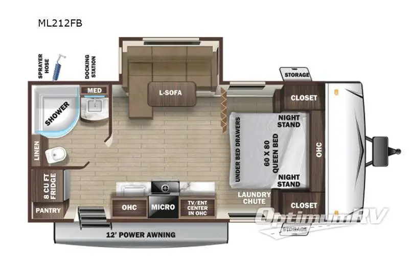 2021 Highland Ridge Mesa Ridge S-Lite ML212FB RV Floorplan Photo