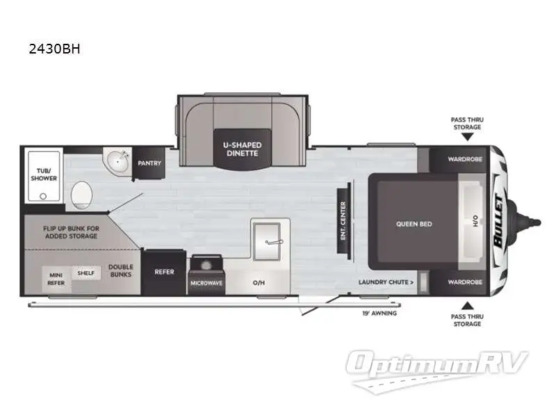 2021 Keystone Bullet Crossfire 2430BH Floorplan Photo