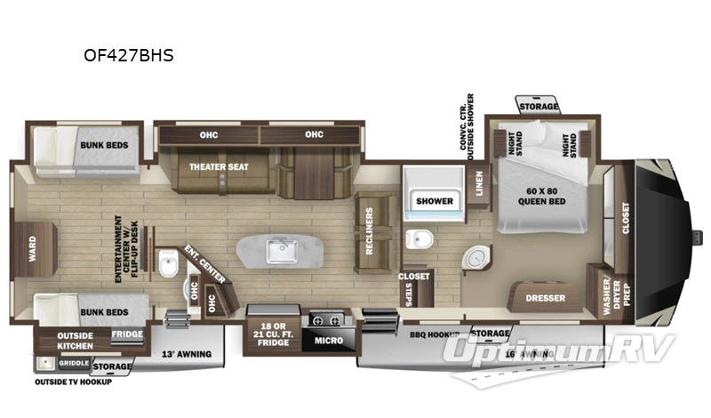 2020 Highland Ridge Open Range OF427BHS RV Floorplan Photo