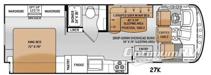 2016 Thor Hurricane 27K RV Floorplan Photo