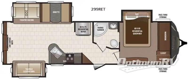 2016 Keystone Sprinter 299RET Floorplan Photo