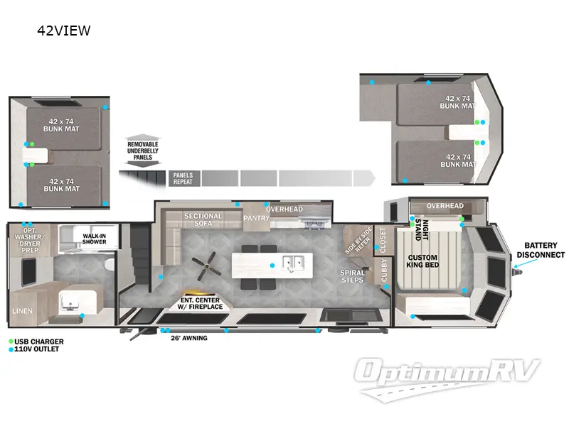 2023 Forest River Salem Grand Villa 42VIEW RV Floorplan Photo