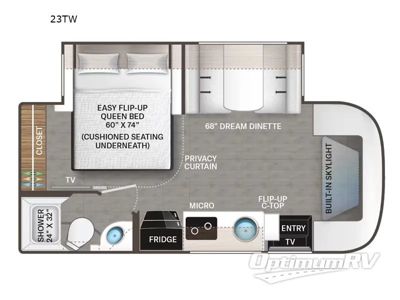 2024 Thor Compass AWD 23TW Floorplan Photo