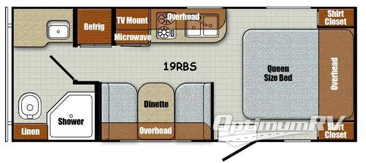 2016 Gulf Stream Vintage Cruiser 19RBS Floorplan Photo
