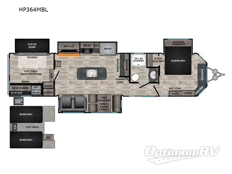 2023 CrossRoads Hampton HP364MBL Floorplan Photo