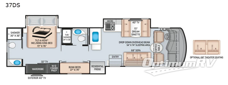 2020 Thor Challenger 37DS RV Floorplan Photo